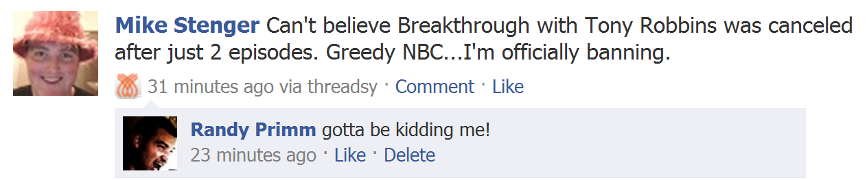 Tony Robbins Breakthrough Cancelled